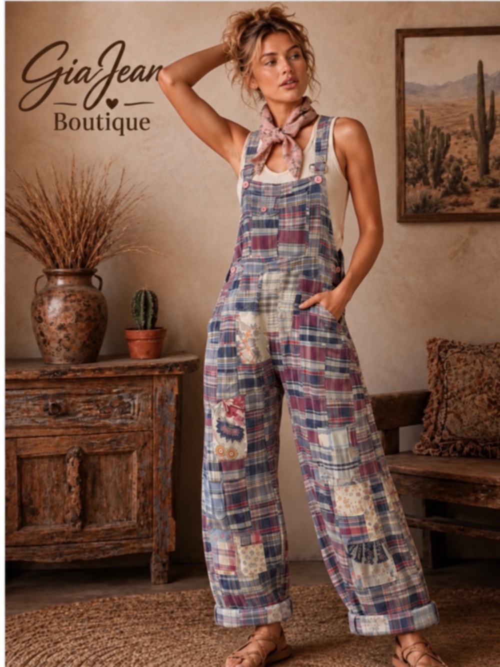 ❤️ JADED GYPSY “ TRAVEL AWAITS “ JADED GYPSY PATCHWORK OVERALL ROMPER NAVY